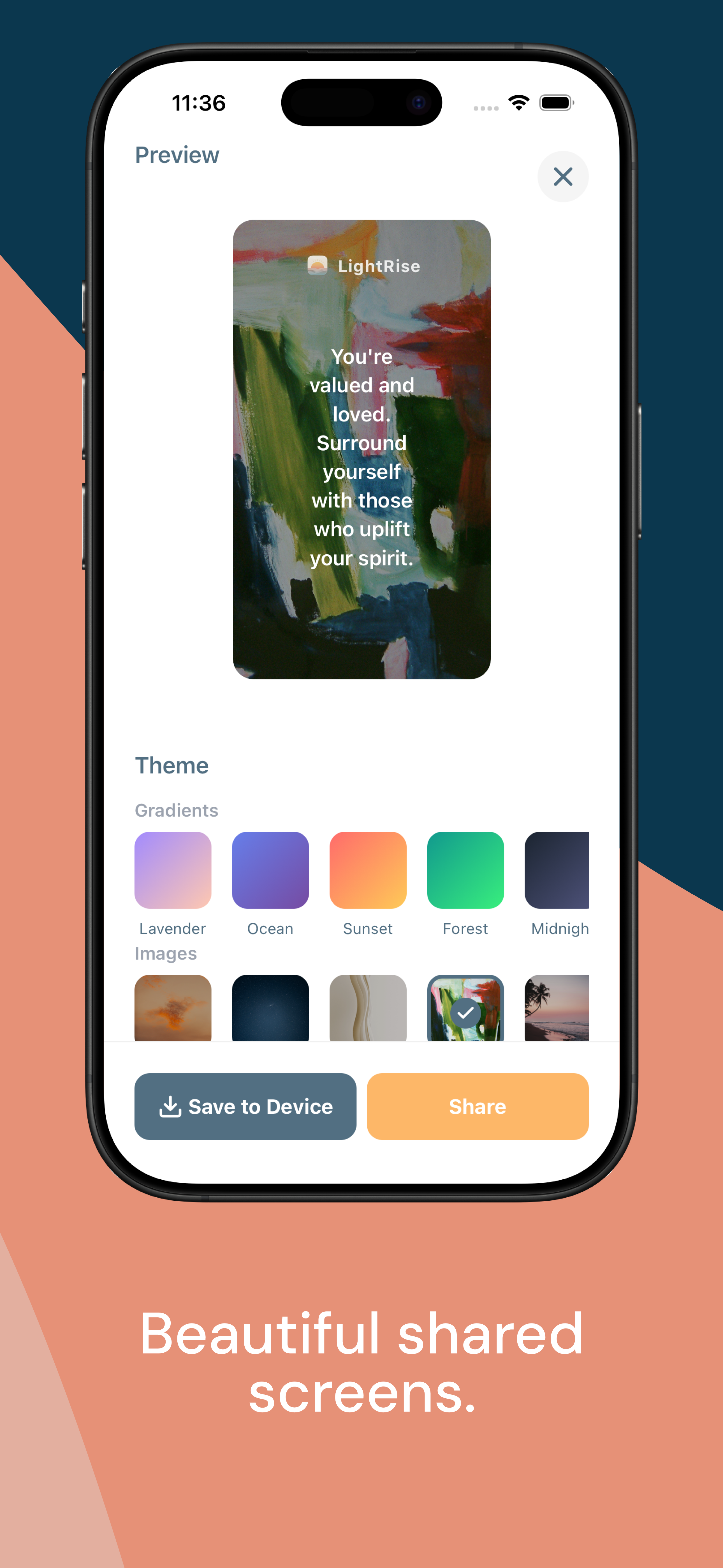 Beautiful shareable screens